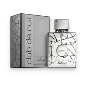Elegancia plateada: el frasco de Club de Nuit Sillage representa la frescura metálica y el lujo puro.