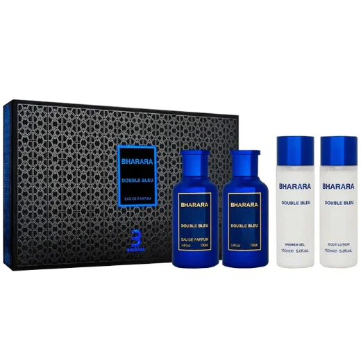 Estuche Bharara Double Bleu De Bharara Beauty Eau de Parfum 4 Pcs 100ml Hombre Originales