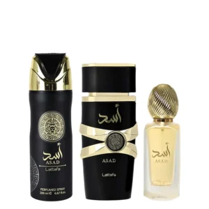 Estuche Lattafa Asad Eau de Parfum 100ml 3 Piezas Hombre Original