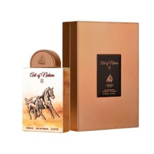 Perfume Lattafa Art Of Nature II: fragancia unisex con cítricos, flores y fondo cálido. Equilibrio natural con elegancia y sofisticación