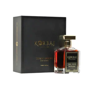 Descubre Korbaj Toxic Desire: cuero, pomelo y oud en una fragancia intensa que despierta el deseo y envuelve con misterio.
