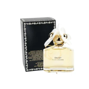Perfume Daisy Marc Jacobs con tapón de margaritas blancas. Floral fresco.