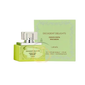 Decadent Delights Choco Pista Macaron perfume irresistible: Lujo gourmand de pistacho y chocolate blanco.