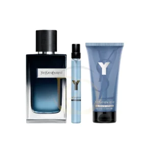 Estuche Y Eau De Parfum 3 Piezas de YSL combina frescura y elegancia con manzana, salvia y olíbano. Ideal para hombres audaces y sofisticados