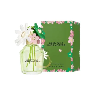 Perfume Marc Jacobs Daisy Love con tapa de margarita blanca. Floral gourmand.
