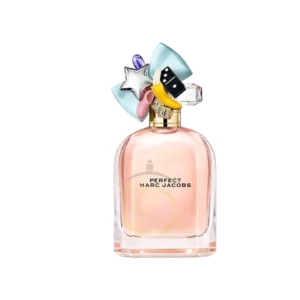 Perfume Marc Jacobs Perfect con tapa de amuletos coleccionables. Floral cremoso.