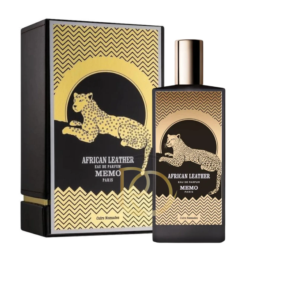 Perfume Memo Paris African Leather con diseño de guepardo. Cuero especiado de nicho.
