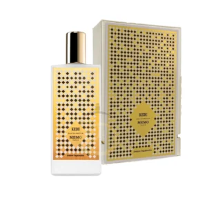 Memo Paris Kedu con diseño terroso y dorado. Cítrico especiado de nicho.