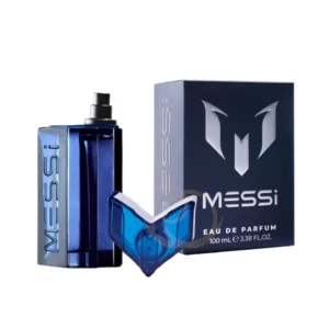 Messi Eau de Parfum: La grandeza embotellada. Cardamomo y Cuero para el hombre con estilo legendario.