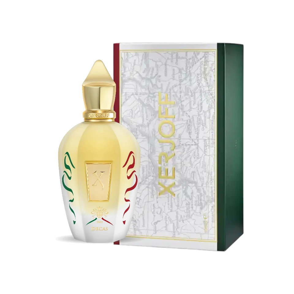 Descubre el Perfume Xerjoff Decas, fragancia oriental ambarada con mandarina, lirio y vainilla que celebra tradición y sofisticación.