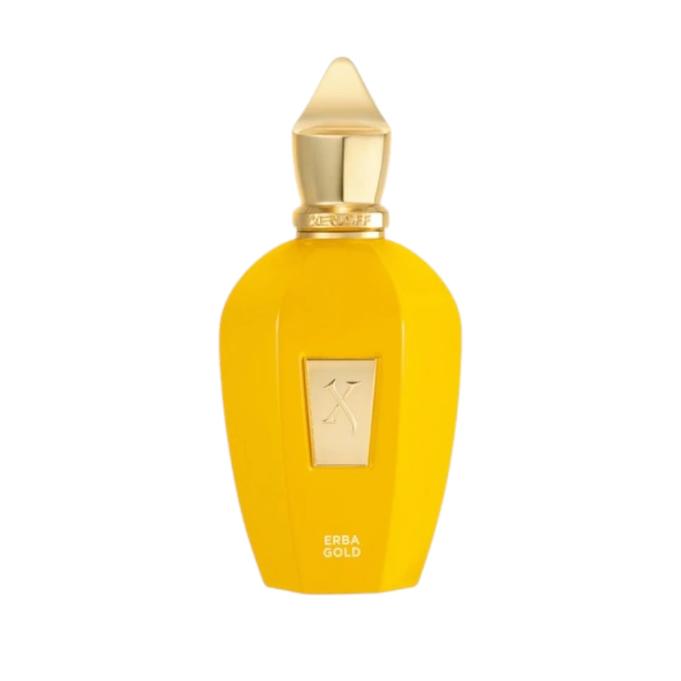 Descubre el Perfume Xerjoff Erba Gold, fragancia cítrica y sofisticada con frutas, especias y vainilla que celebra lujo y frescura.