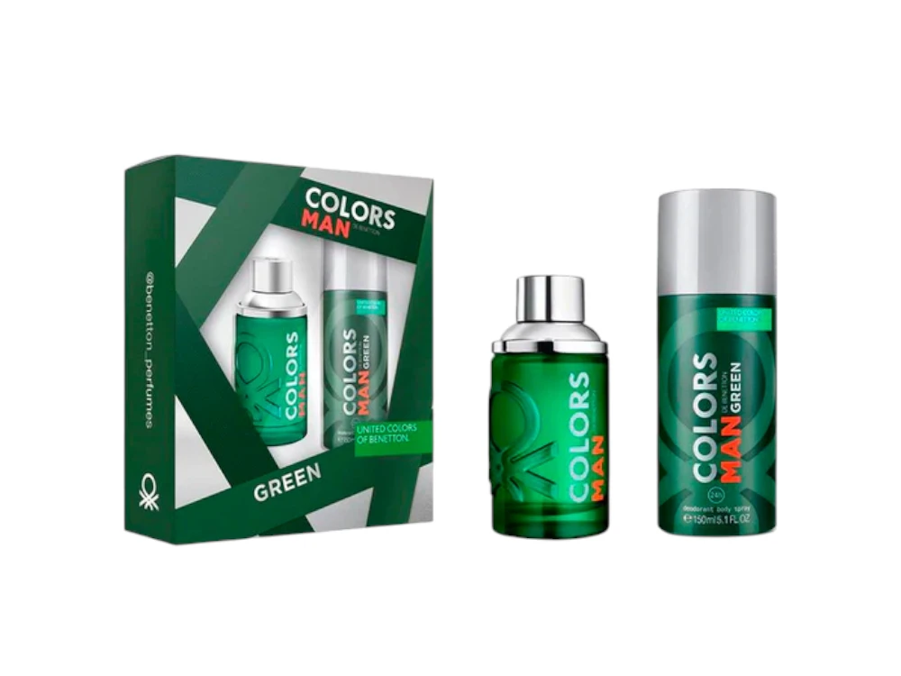 Estuche Colors Man Green Benetton EDT 100ml 2 Piezas Original