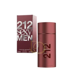 Perfume 212 Sexy Men de Carolina Herrera: el frasco malva oscuro para el hombre seductor.