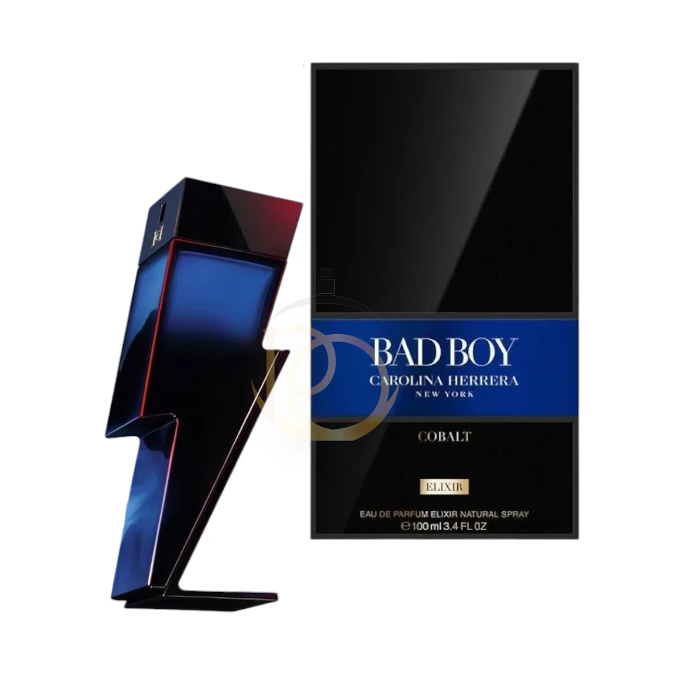Perfume Bad Boy Cobalt Elixir de Carolina Herrera: el rayo azul profundo de máxima intensidad.