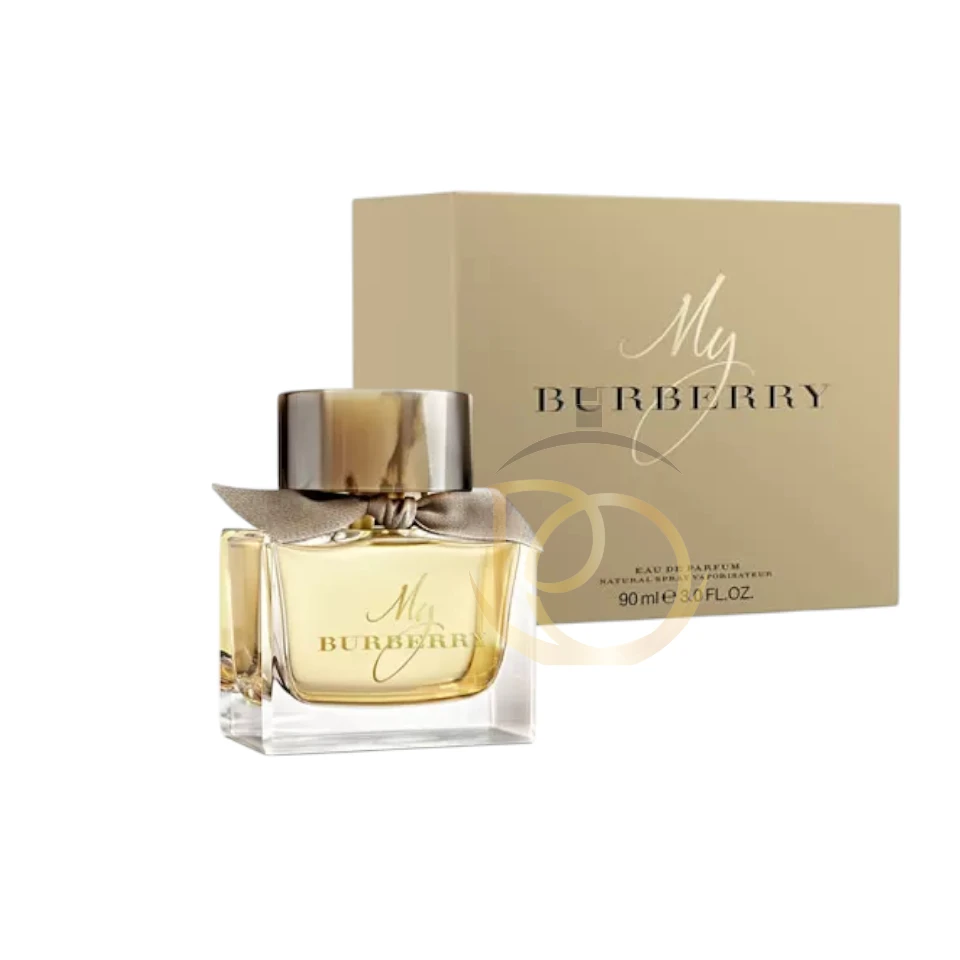 My Burberry: Frasco de vidrio con tapa inspirada en botón de gabardina. Fragancia Floral, fresca y sofisticada.