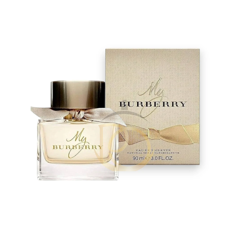 My Burberry: Frasco de vidrio con tapa inspirada en botón de gabardina. Fragancia Floral, fresca y sofisticada.
