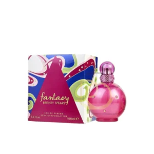 Fantasy Britney Spears: Frasco rosa con cristales verdes. Fragancia Gourmand, dulce, clásica y sensual.