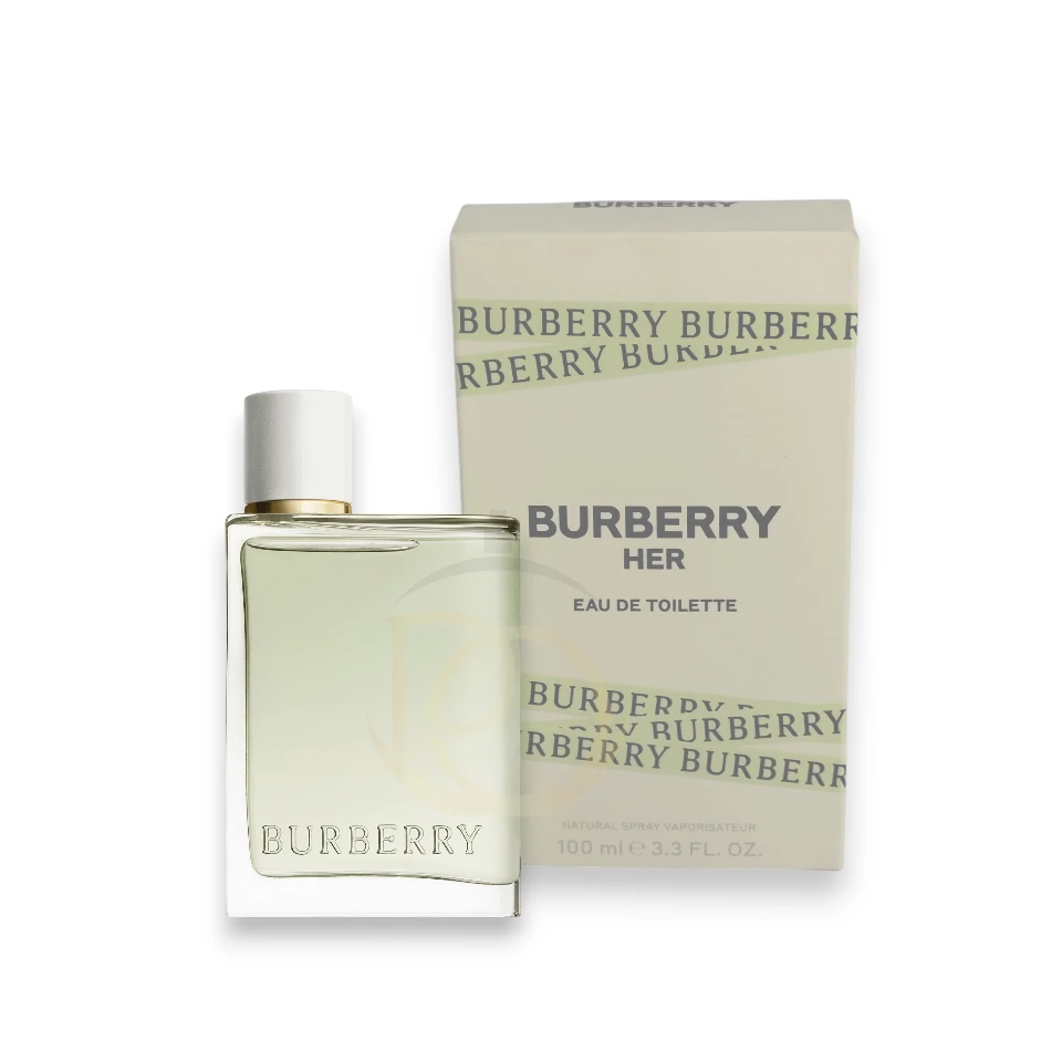 Frasco de cristal opaco con tapón descentrado del perfume Her Elixir de Parfum Burberry, mostrando la intensidad del Elixir.