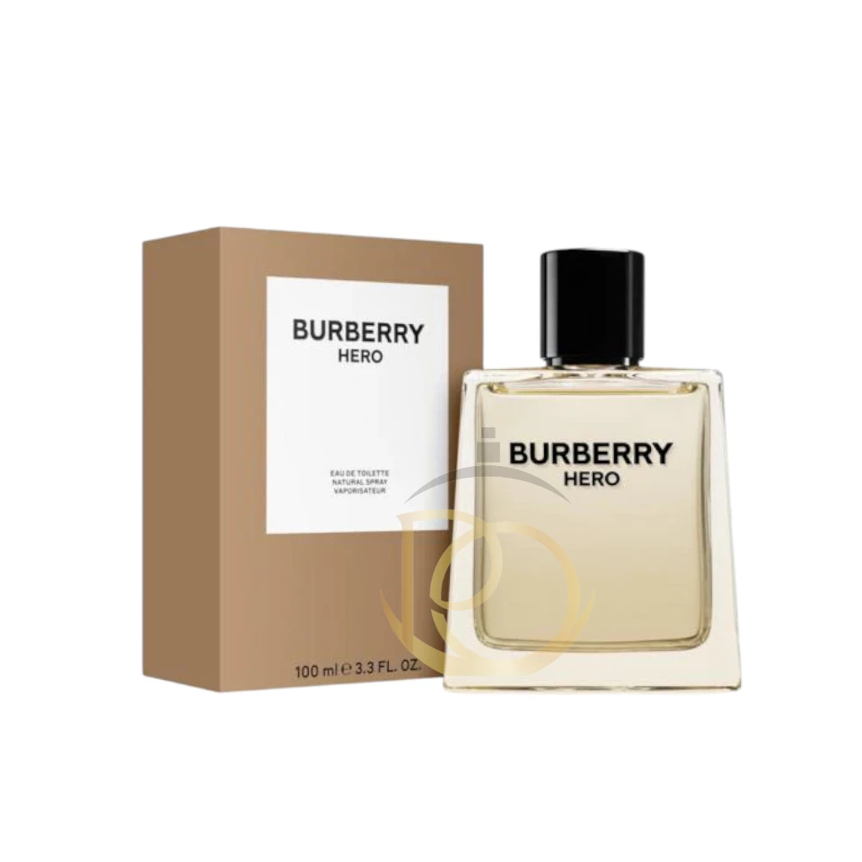 Hero Burberry EDT: Frasco geométrico con tapa angular. Fragancia Amaderada Especiada, moderna y poderosa.
