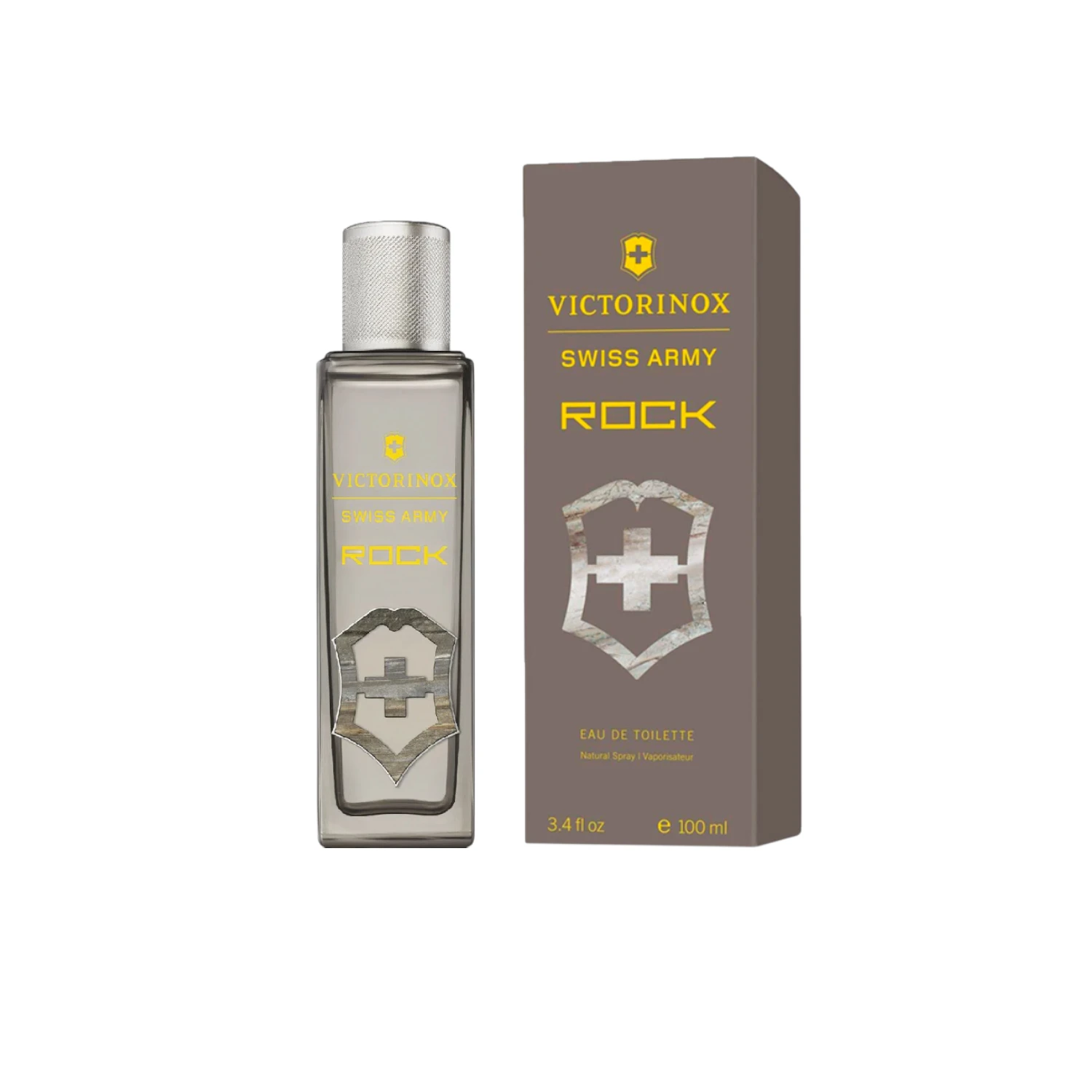 Perfume masculino Swiss Army Rock, frescura especiada y fuerza amaderada para hombres auténticos y modernos.