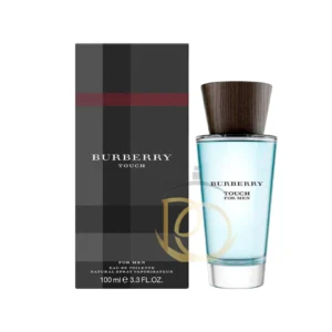 Touch For Men Burberry: Frasco cilíndrico de vidrio esmerilado. Fragancia Amaderada Floral, limpia y clásica.