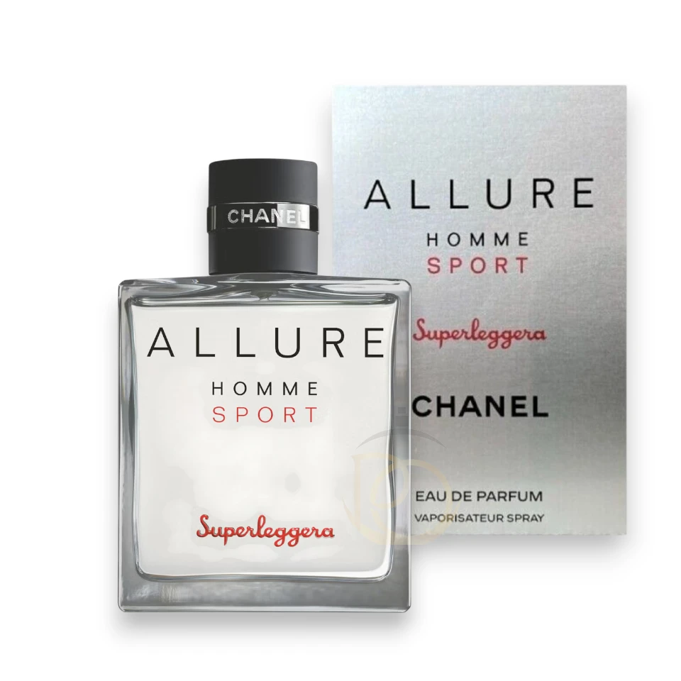 Allure Homme Sport Superleggera: frescura ligera con cítricos, menta y maderas suaves.
