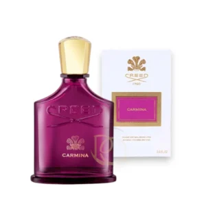 Aroma sensual y elegante. Carmina Creed: cereza negra, flores intensas y fondo cálido.