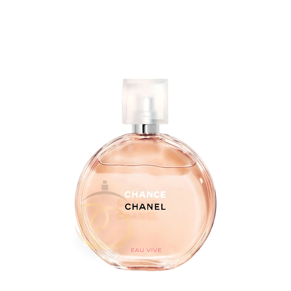 Perfume Chance Eau Vive Chanel: frescura cítrica y elegancia floral en un frasco icónico.