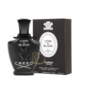 Aroma oscuro y elegante. Love In Black Creed: violetas, flores profundas y fondo amaderado.