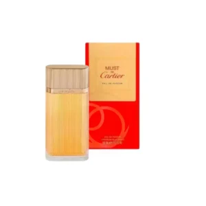 Luz dorada y sensualidad: Must Gold Cartier, flores elegantes y vainilla cálida.