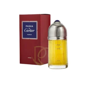 Intensidad elegante y cálida: Pasha de Cartier Parfum, maderas y ámbar profundo.