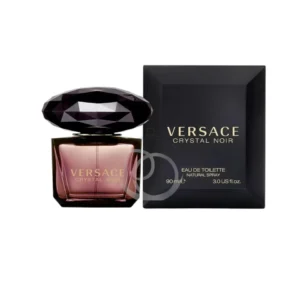 La elegancia misteriosa y ligera de Versace Crystal Noir Eau de Toilette en su frasco icónico.