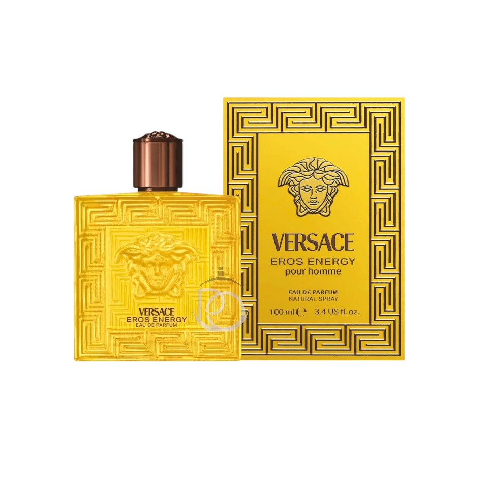 Versace Eros Energy, frescura vibrante con cítricos, menta y maderas suaves.