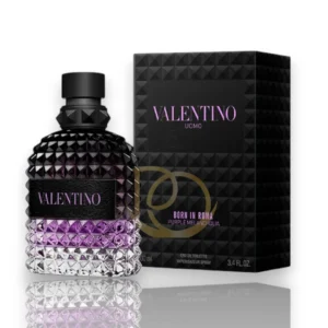Uomo Born In Roma Purple Melancholia, un perfume masculino elegante y misterioso con notas cítricas, florales y amaderadas.