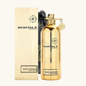 Perfume intenso con oud, cuero y sándalo, sofisticado y perfecto para noches elegantes.