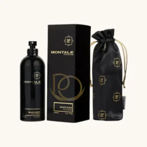 Perfume oriental y amaderado con oud, rosa y cuero, elegante y misterioso.