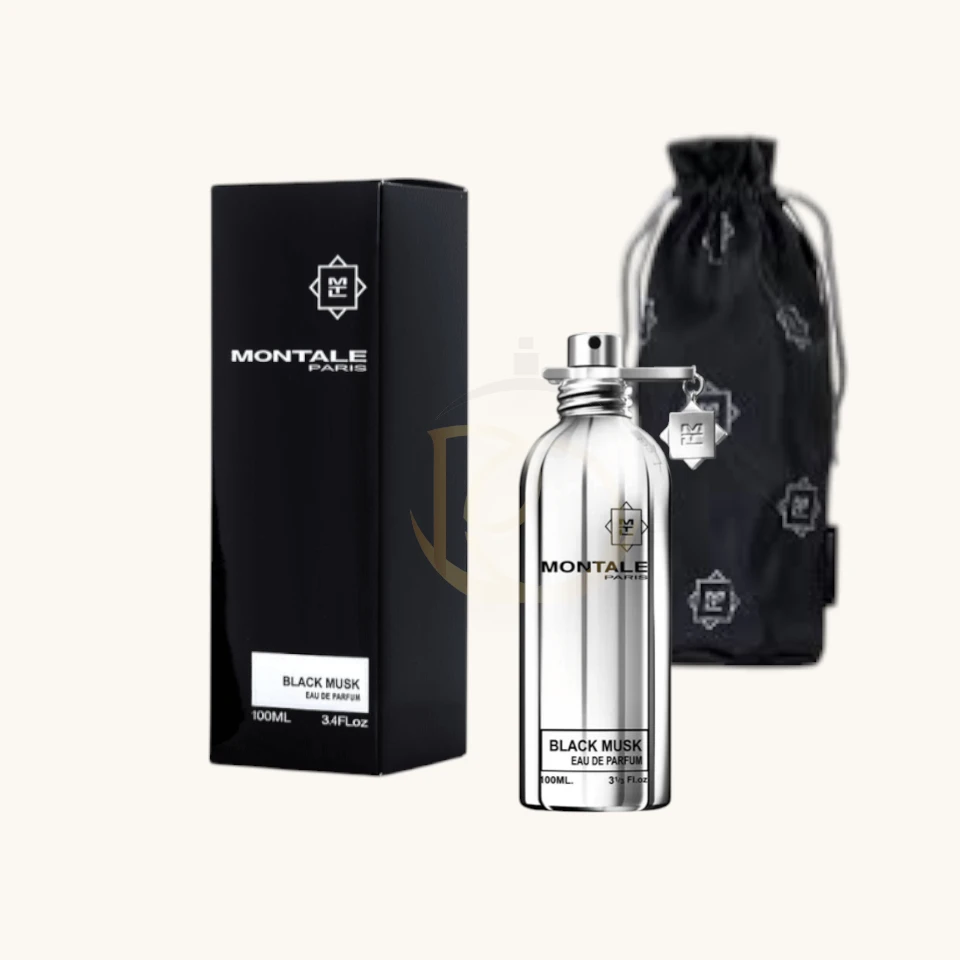 Perfume amaderado y oriental con cuero, pachulí y almizcle, elegante y misterioso.