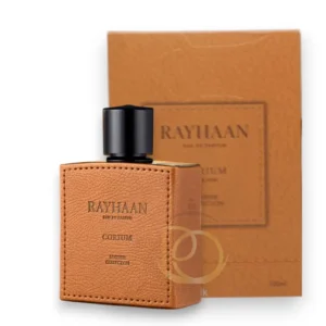 Corium Rayhaan: cuero elegante, maderas oscuras y fuerza masculina.