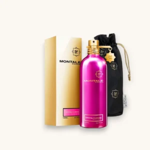 Perfume floral puro con rosa, violeta y almizcle blanco, delicado y elegante para ocasiones especiales.