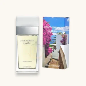 Perfume femenino fresco y romántico con notas frutales, florales y base cálida inspirada en Panarea.