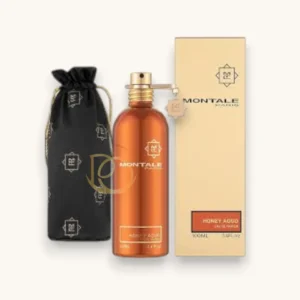 Perfume oriental-gourmand con miel, cuero y oud, cálido y sofisticado para noches elegantes.
