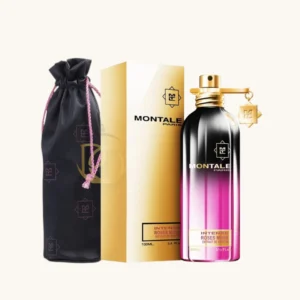 Perfume floral con rosa, jazmín y almizcle blanco, intenso y sofisticado para ocasiones elegantes.