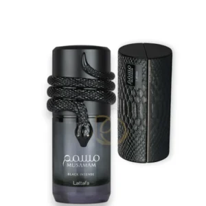 Perfume oriental y elegante con oud, ámbar y cuero, ideal para ocasiones nocturnas.