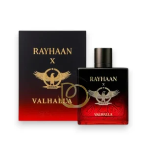 Perfume Valhalla Rayhaan con notas de incienso, cuero y oud. Elegancia intensa y misteriosa.