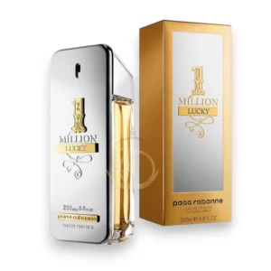 Imponente lingote de plata y oro de 1 Million Lucky EDT 200Ml, lujo y frescura en gran formato.