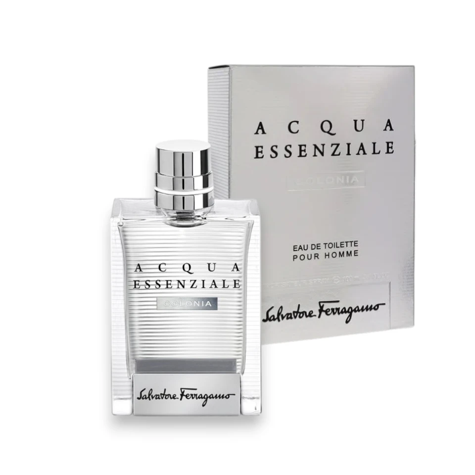 Perfume masculino fresco con notas cítricas, lavanda y vetiver, inspirado en la pureza del agua.