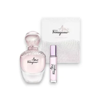 Perfume femenino sofisticado con notas frutales, florales y vainilla, en set exclusivo de regalo.