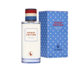 Frasco de Friday Edition El Ganso con tapón textil, el toque final para un fin de semana con estilo.
