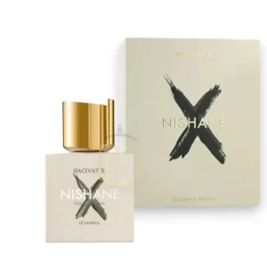 Diseño lujoso del perfume Hacivat X Nishane resaltando su brillo cítrico y su elegancia contemporánea.