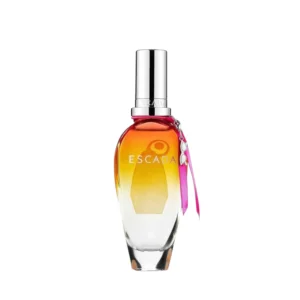 Frasco de Rock In Rio Escada con colores degradados solares, evocando el carnaval y el calor de Brasil.